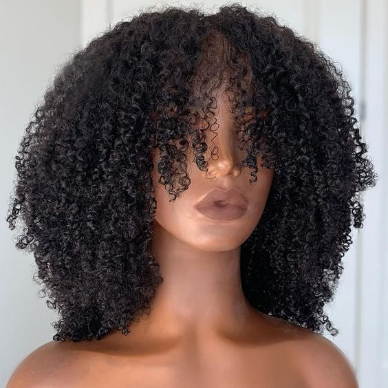 I.B.H Kinky Curly 13x4 transparent lace wig, Natural colour